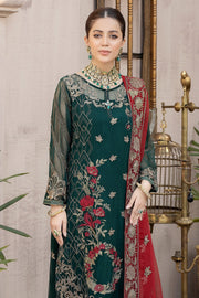 Zahra by Zainab Manan Unstitched Chiffon 3Pc Suit ZM-24 Fuschia Bloom