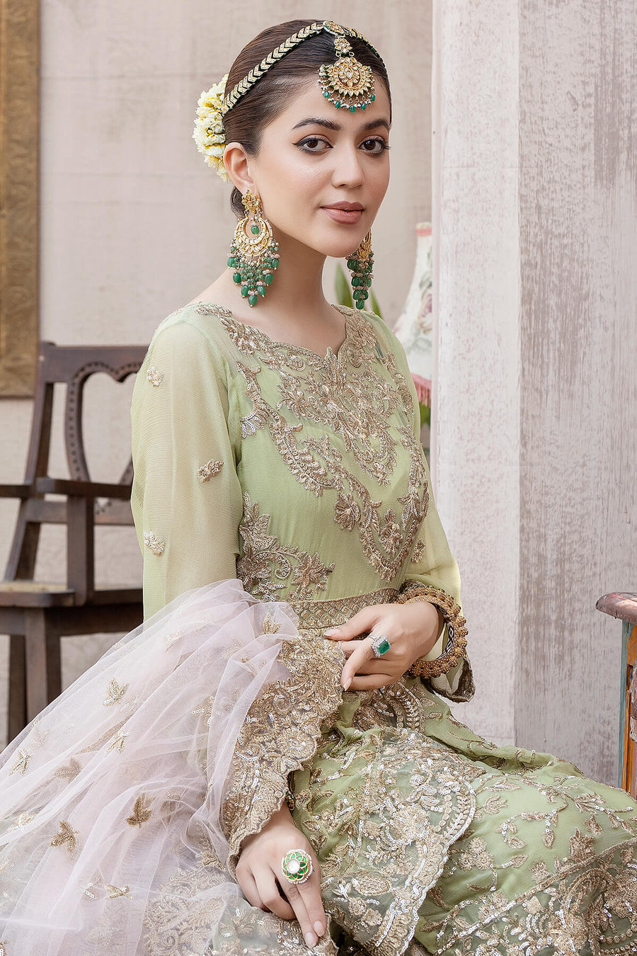 Zahra by Zainab Manan Unstitched Chiffon 3Pc Suit ZM-25 Grandeur Jade