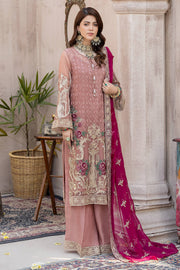Zahra by Zainab Manan Unstitched Chiffon 3Pc Suit ZM-26 Berry Blast