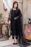 Zahra by Zainab Manan Unstitched Chiffon 3Pc Suit ZM-28 Black Onyx