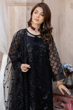 Zahra by Zainab Manan Unstitched Chiffon 3Pc Suit ZM-28 Black Onyx