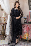 Zahra by Zainab Manan Unstitched Chiffon 3Pc Suit ZM-28 Black Onyx