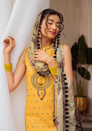 Zarqash Tresor Luxe Lawn Unstitched Embroidered 3 Piece Suit ZQ 10B