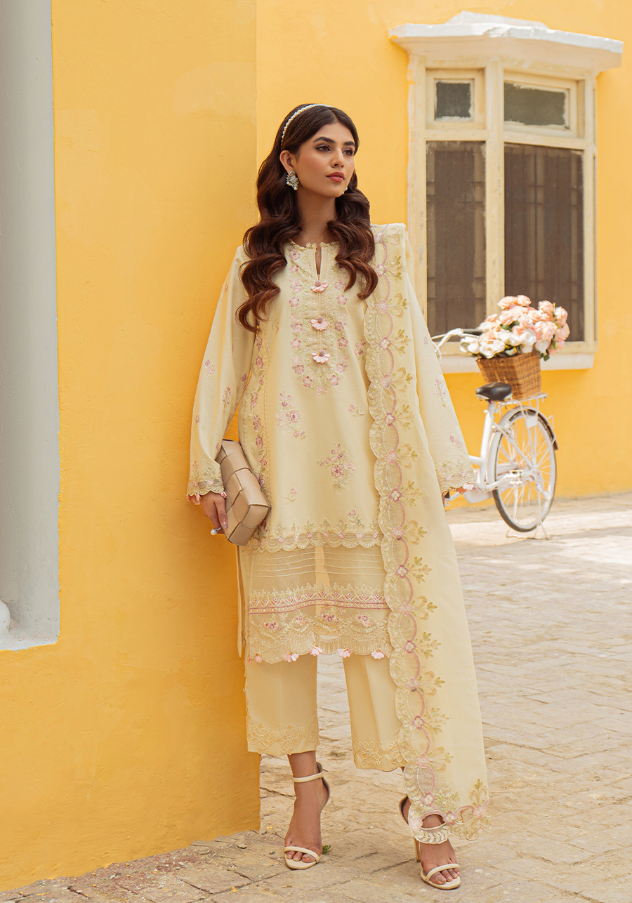 Zarqash Tresor Luxe Lawn Unstitched Embroidered 3 Piece Suit ZQ 11A