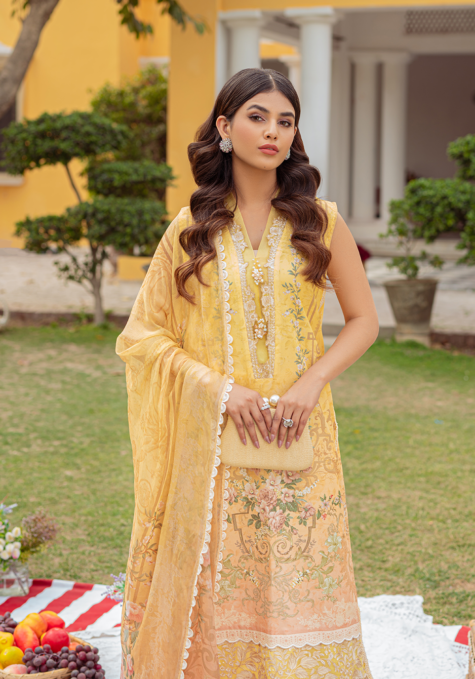 Zarqash Tresor Luxe Lawn Unstitched Embroidered 3 Piece Suit ZQ 1A