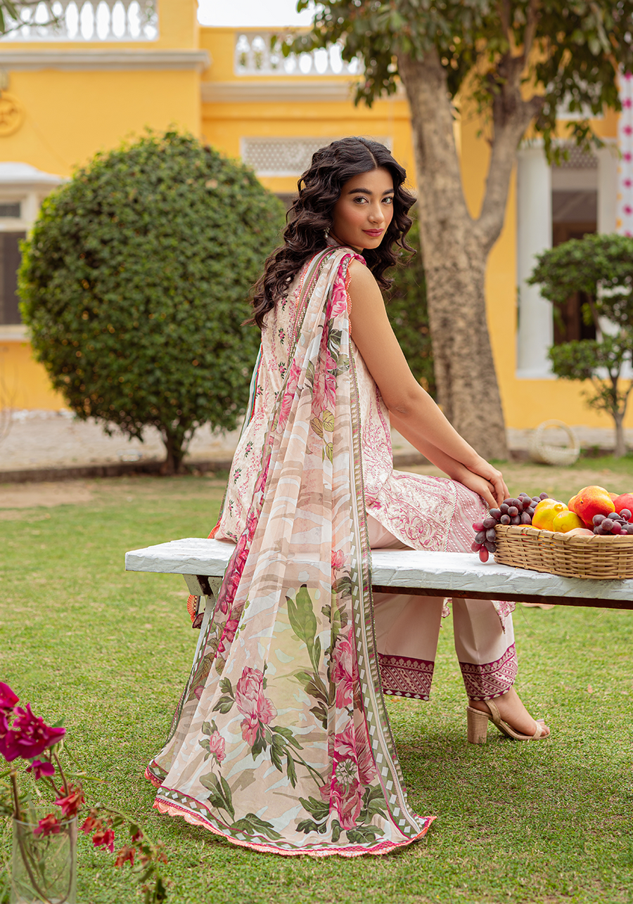 Zarqash Tresor Luxe Lawn Unstitched Embroidered 3 Piece Suit ZQ 2A