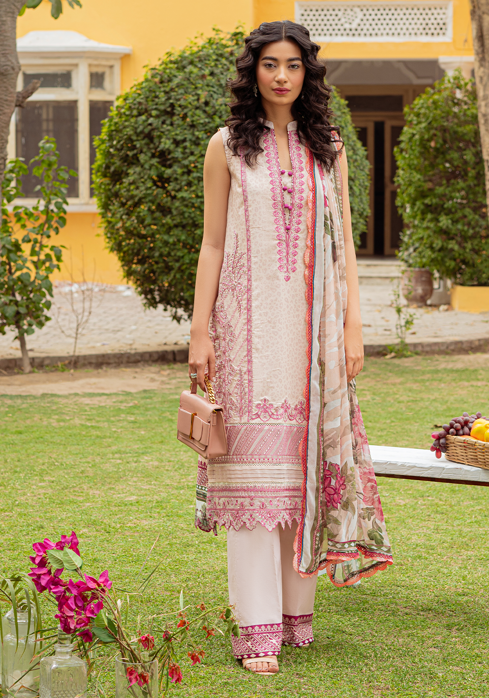 Zarqash Tresor Luxe Lawn Unstitched Embroidered 3 Piece Suit ZQ 2A