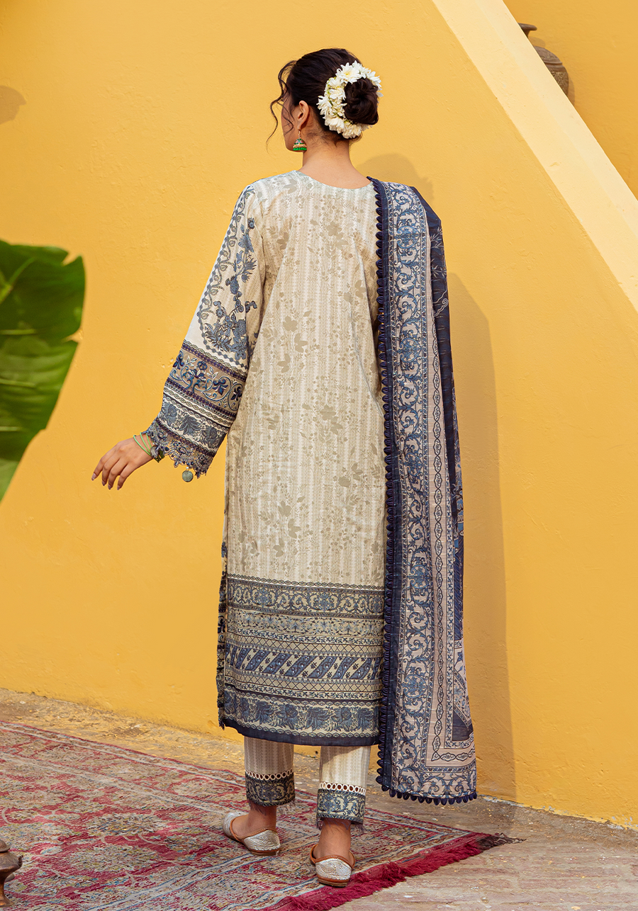 Zarqash Tresor Luxe Lawn Unstitched Embroidered 3 Piece Suit ZQ 3B