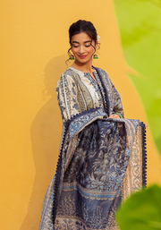 Zarqash Tresor Luxe Lawn Unstitched Embroidered 3 Piece Suit ZQ 3B