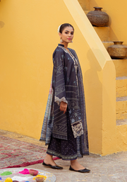 Zarqash Tresor Luxe Lawn Unstitched Embroidered 3 Piece Suit ZQ 5B