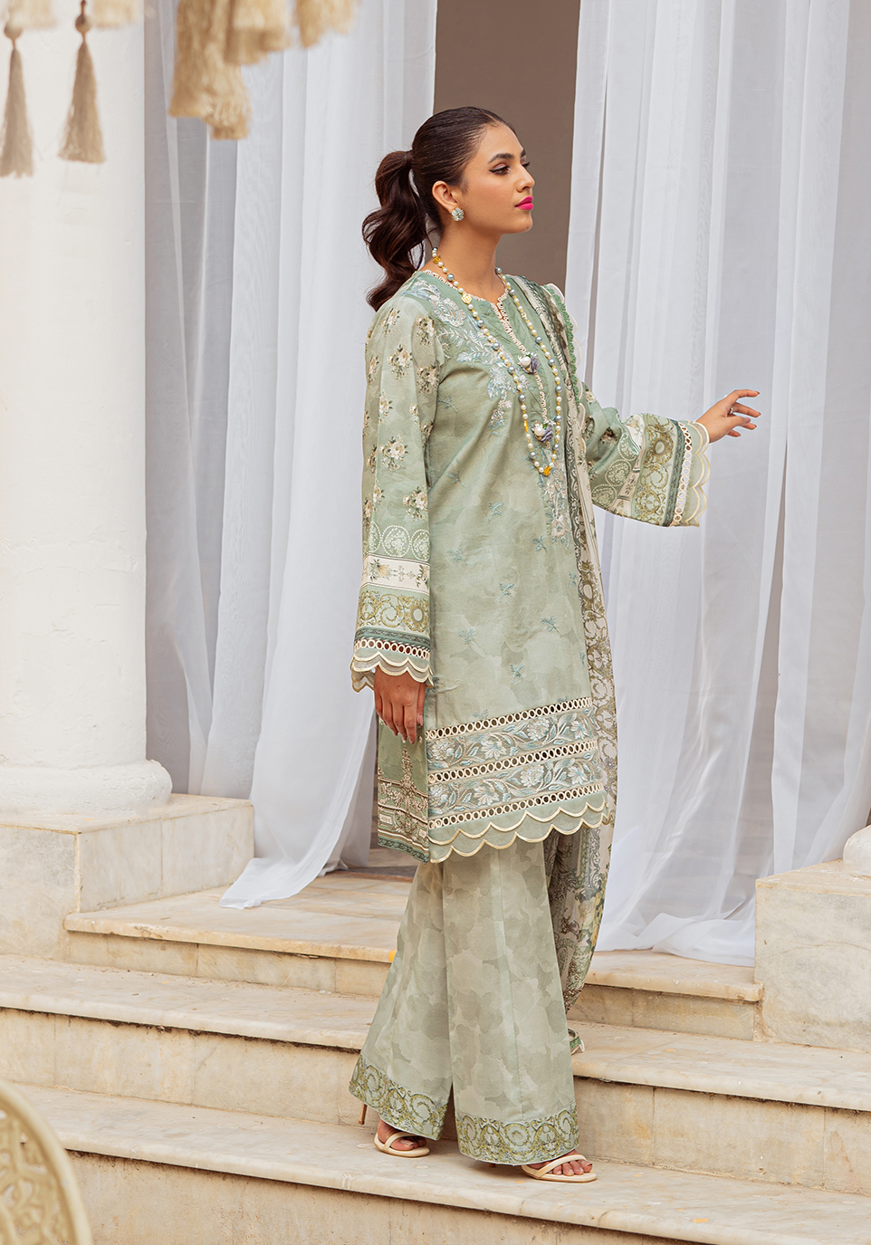 Zarqash Tresor Luxe Lawn Unstitched Embroidered 3 Piece Suit ZQ 6A
