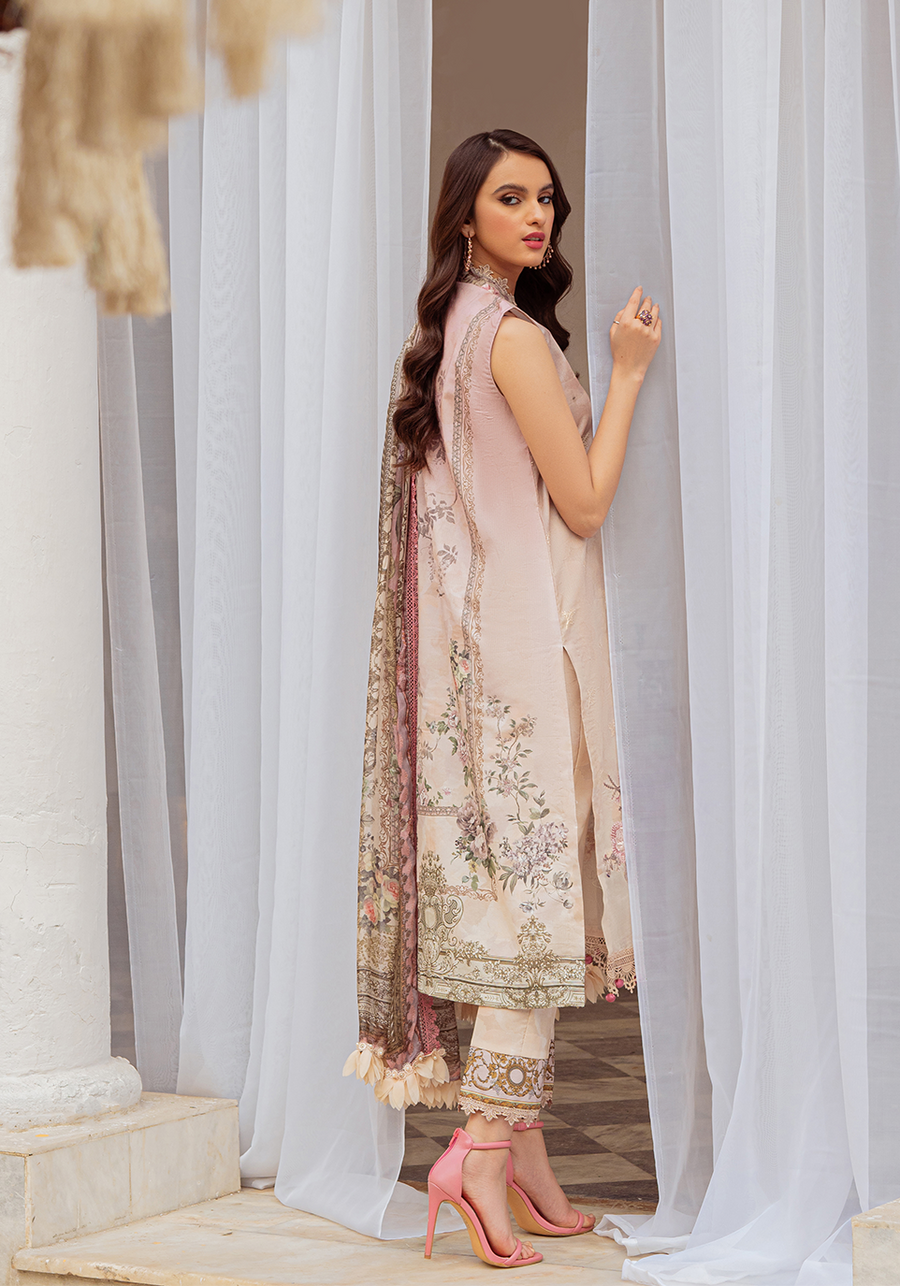 Zarqash Tresor Luxe Lawn Unstitched Embroidered 3 Piece Suit ZQ 6B