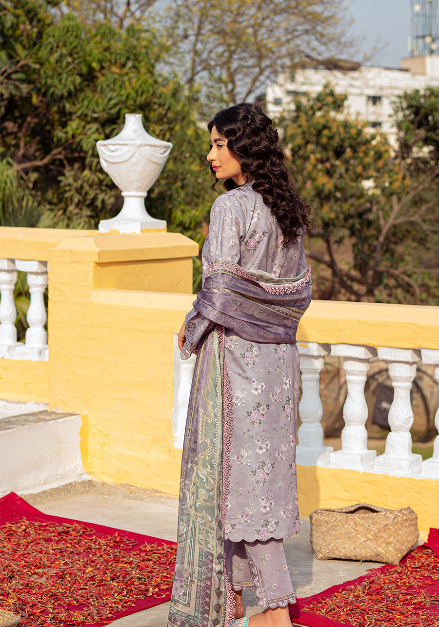 Zarqash Tresor Luxe Lawn Unstitched Embroidered 3 Piece Suit ZQ 7A