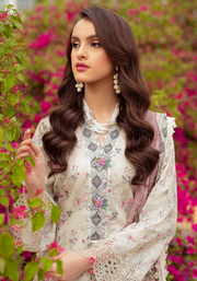 Zarqash Tresor Luxe Lawn Unstitched Embroidered 3 Piece Suit ZQ 7B