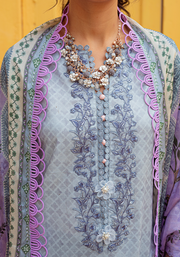 Zarqash Tresor Luxe Lawn Unstitched Embroidered 3 Piece Suit ZQ 8B