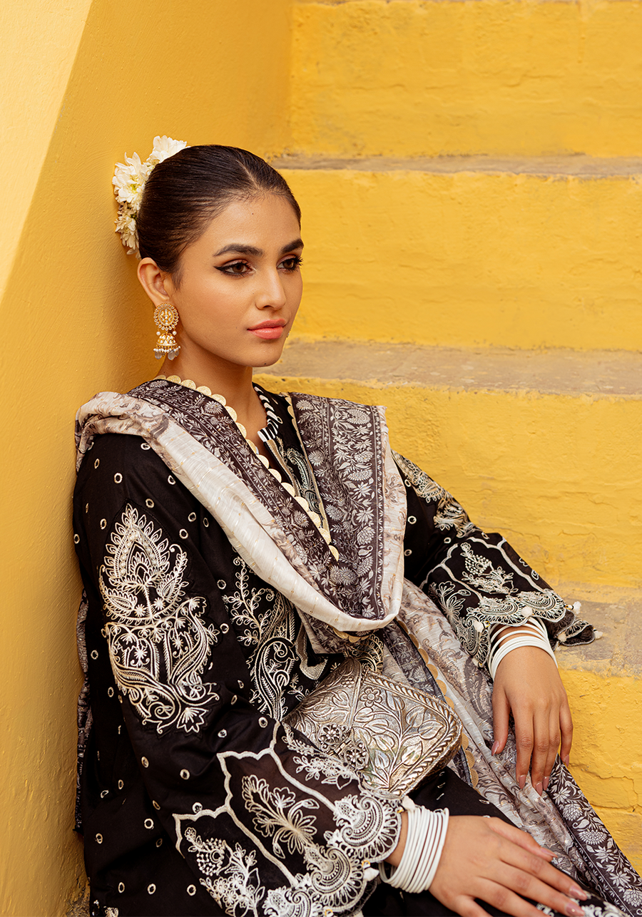 Zarqash Tresor Luxe Lawn Unstitched Embroidered 3 Piece Suit ZQ 9A