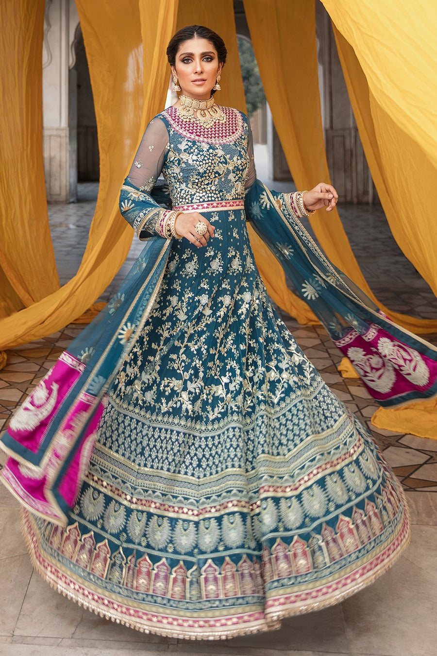 GISELE Shagun Luxury Formal Unstitched 3PC Suit D-04 Zulfishan - FaisalFabrics.pk