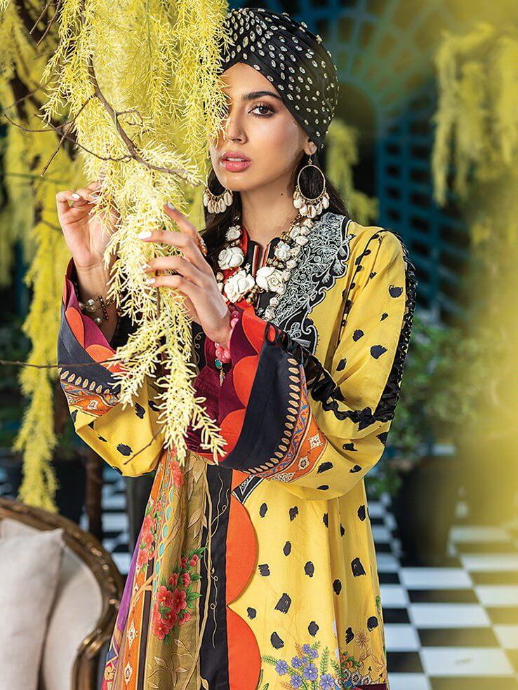 ZAHA Lawn Spring Summer 2020 3PC Embroidered Lawn Suit ZL20-03 Miriana - FaisalFabrics.pk