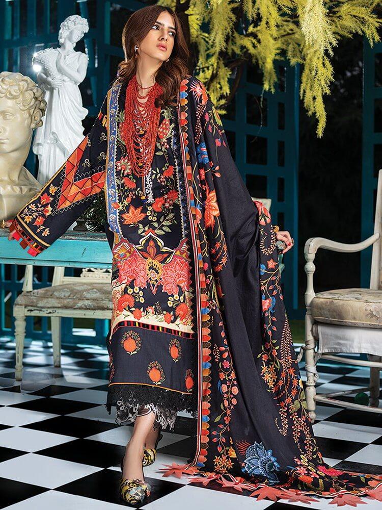 ZAHA Lawn Spring Summer 2020 3PC Embroidered Lawn Suit ZL20-08 Layla - FaisalFabrics.pk
