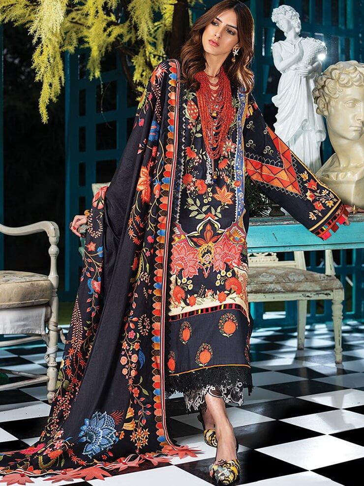 ZAHA Lawn Spring Summer 2020 3PC Embroidered Lawn Suit ZL20-08 Layla - FaisalFabrics.pk
