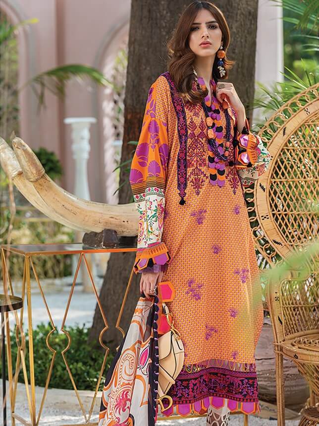 ZAHA Lawn Spring Summer 2020 2PC Embroidered Lawn Suit ZL20-09 Makani - FaisalFabrics.pk