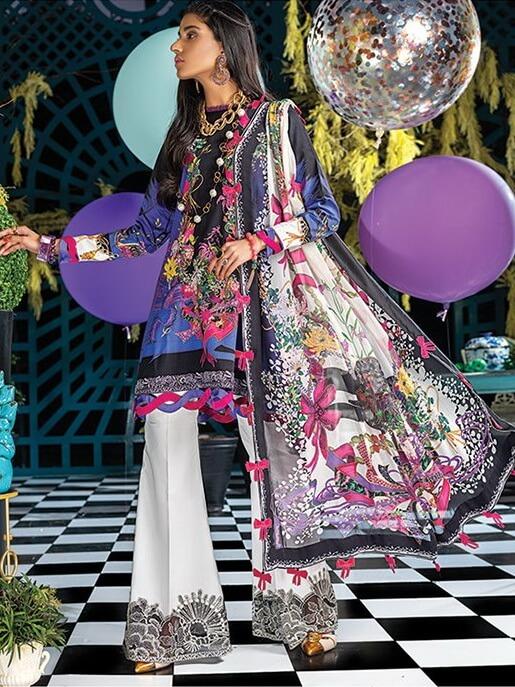 ZAHA Lawn Spring Summer 2020 3PC Embroidered Lawn Suit ZL20-10 Zavia - FaisalFabrics.pk