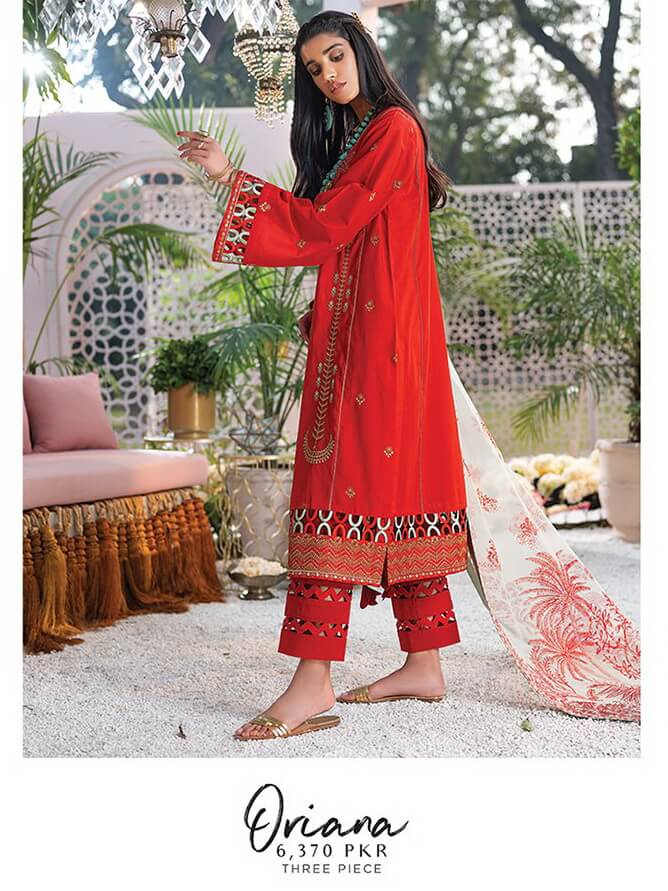 ZAHA Lawn Spring Summer 2020 3PC Embroidered Lawn Suit ZL20-26 Oriana - FaisalFabrics.pk