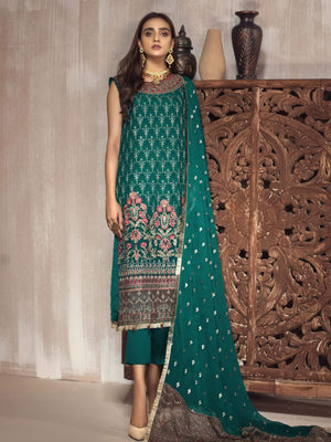 Zarif Mah e Gul Luxury Chiffon 3Pc Suit Wedding Collection ZW-05 Abshaar - FaisalFabrics.pk