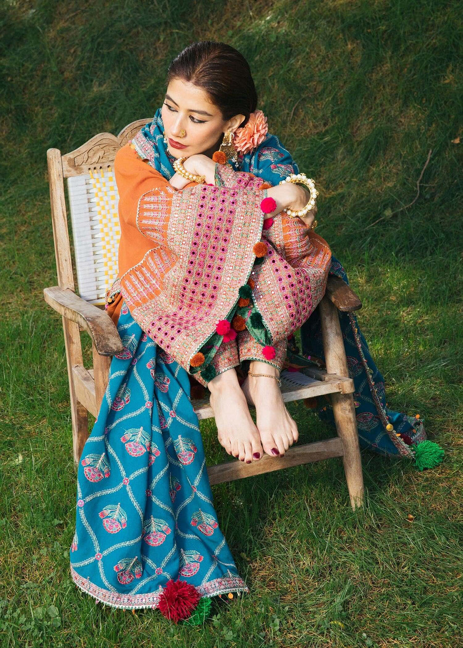 Hussain Rehar Karandi Autumn Winter Unstitched 3Pc Suit - Ziya