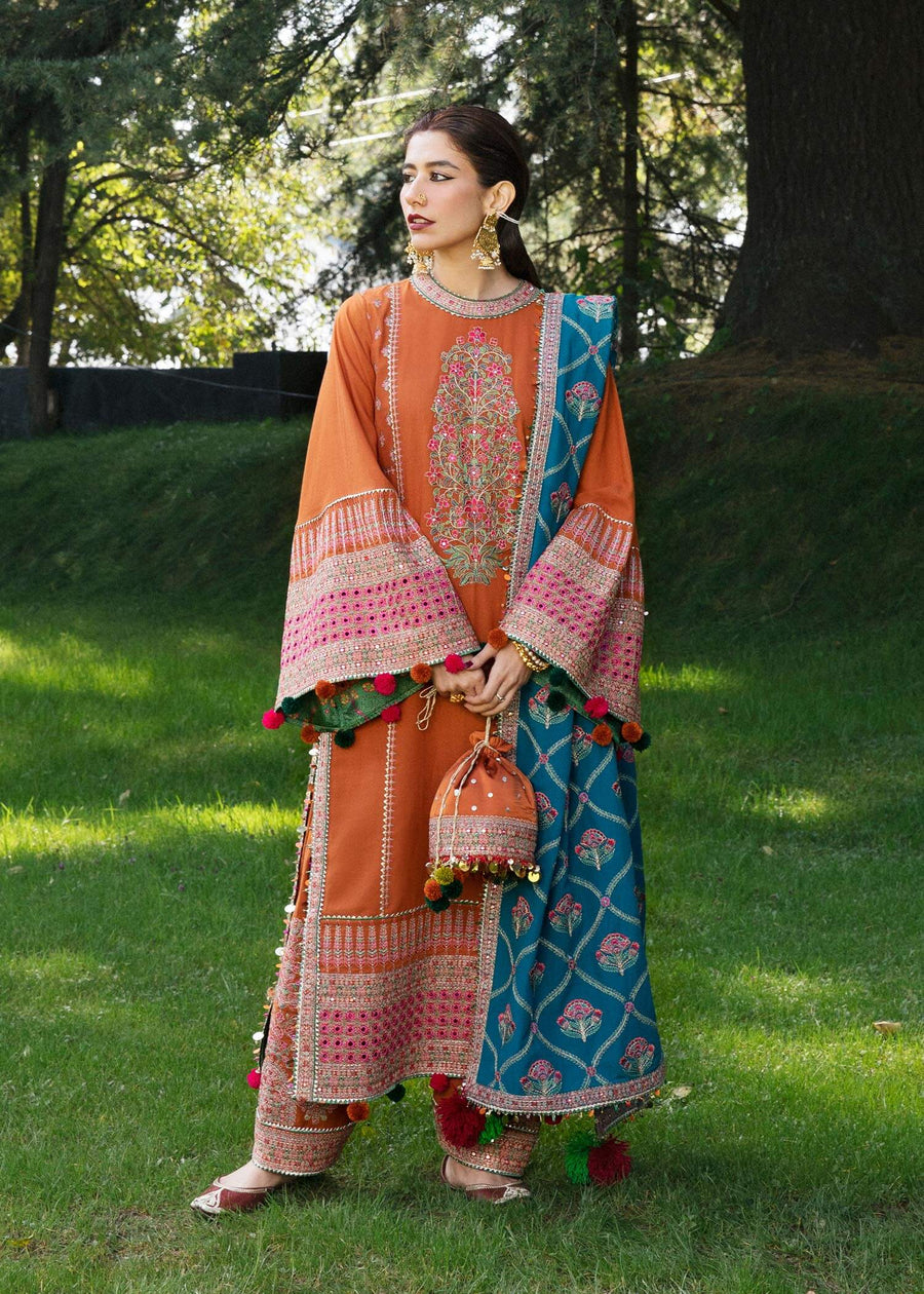 Hussain Rehar Karandi Autumn Winter Unstitched 3Pc Suit - Ziya