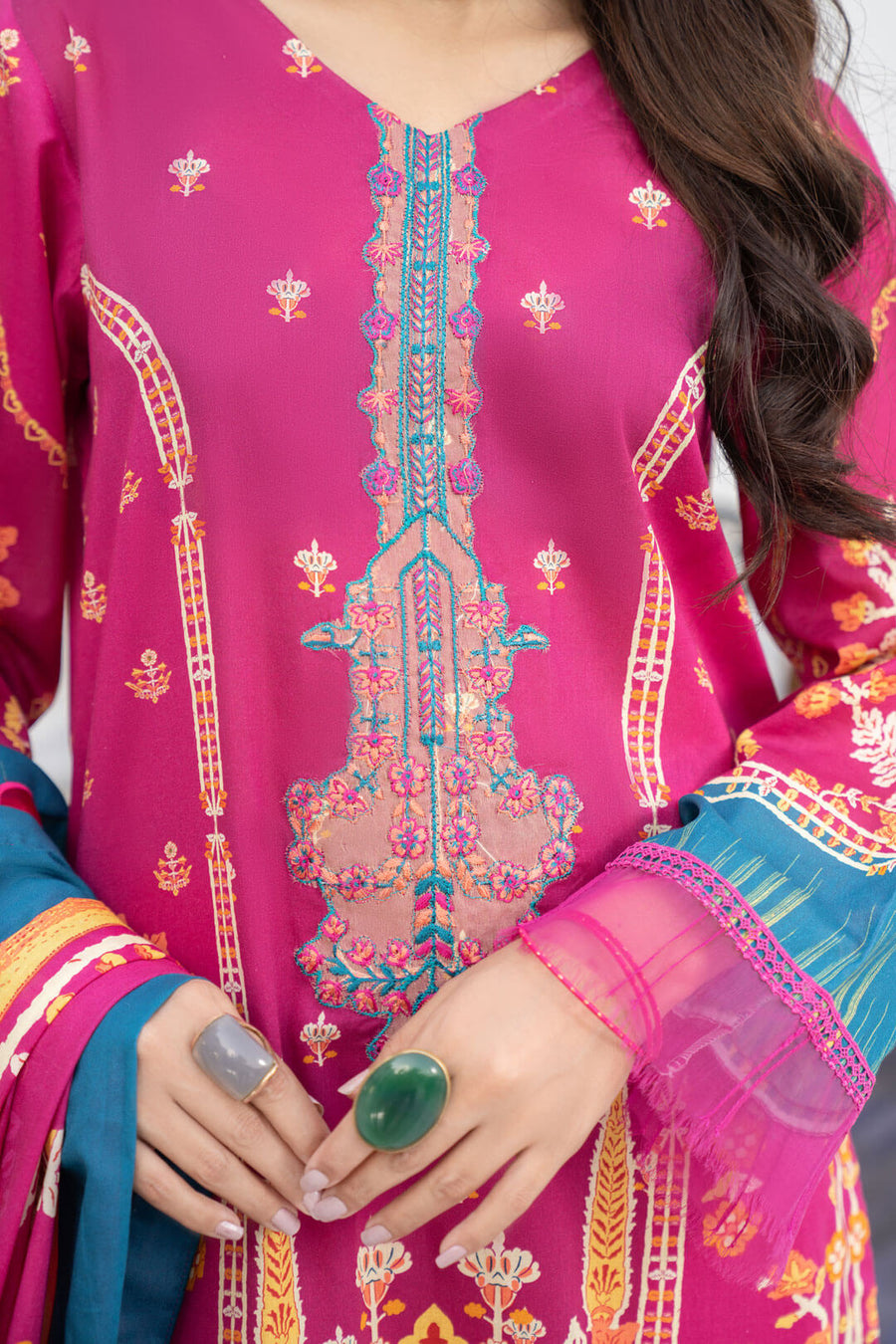 Noorangi Shaad Digital Printed Lawn Unstitched 3Pc Suit - Anabi