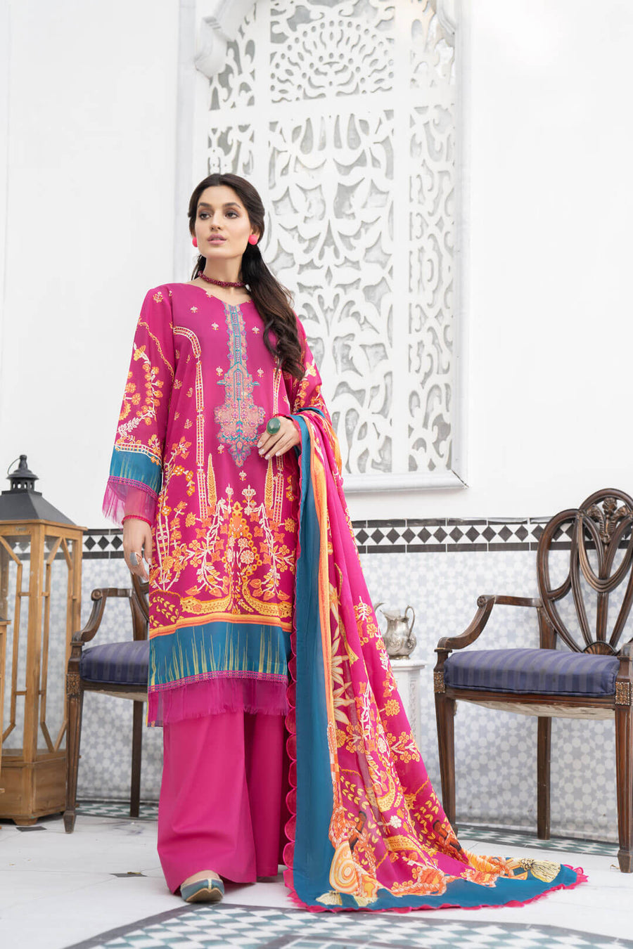 Noorangi Shaad Digital Printed Lawn Unstitched 3Pc Suit - Anabi