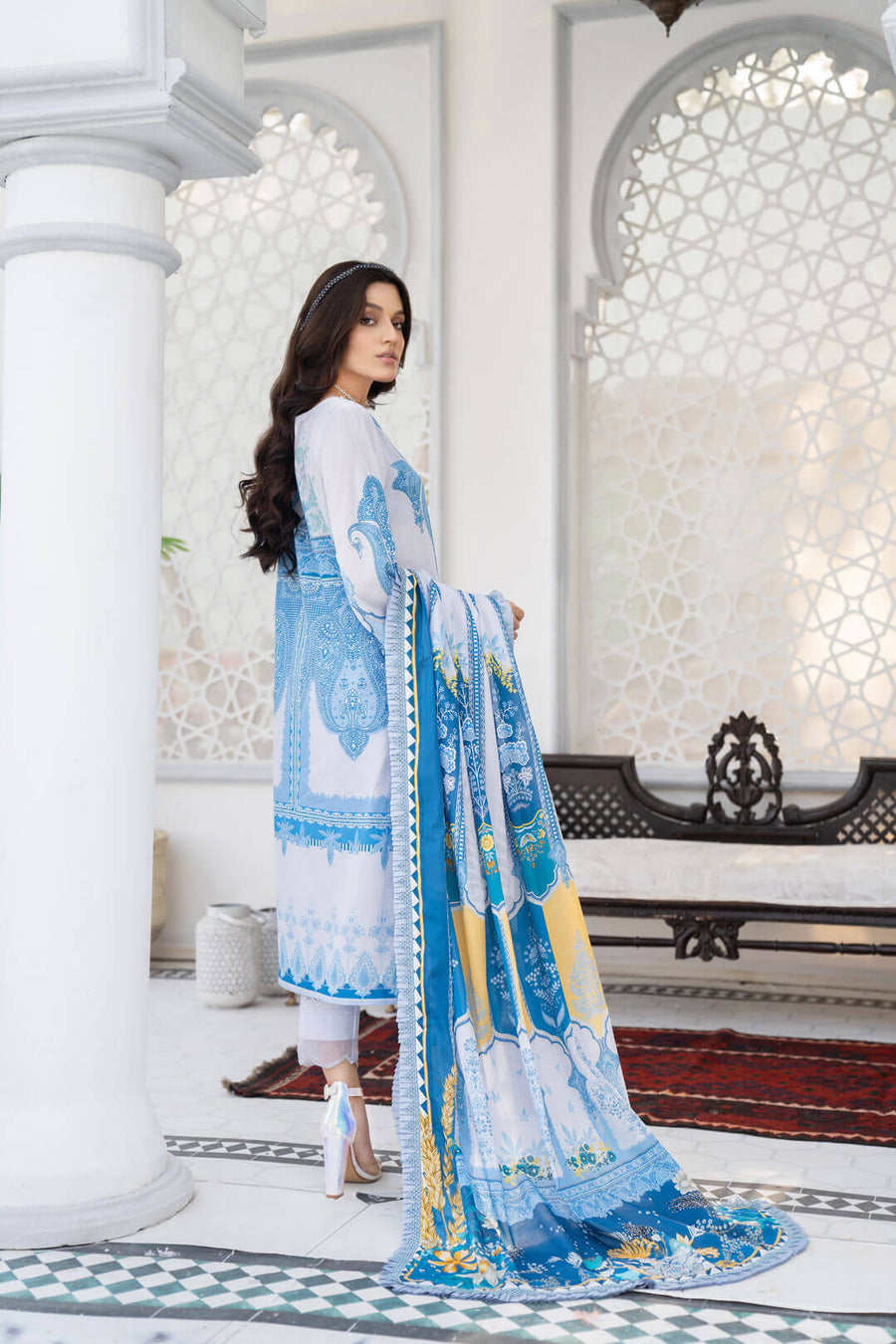 Noorangi Shaad Digital Printed Lawn Unstitched 3Pc Suit - Argwaani