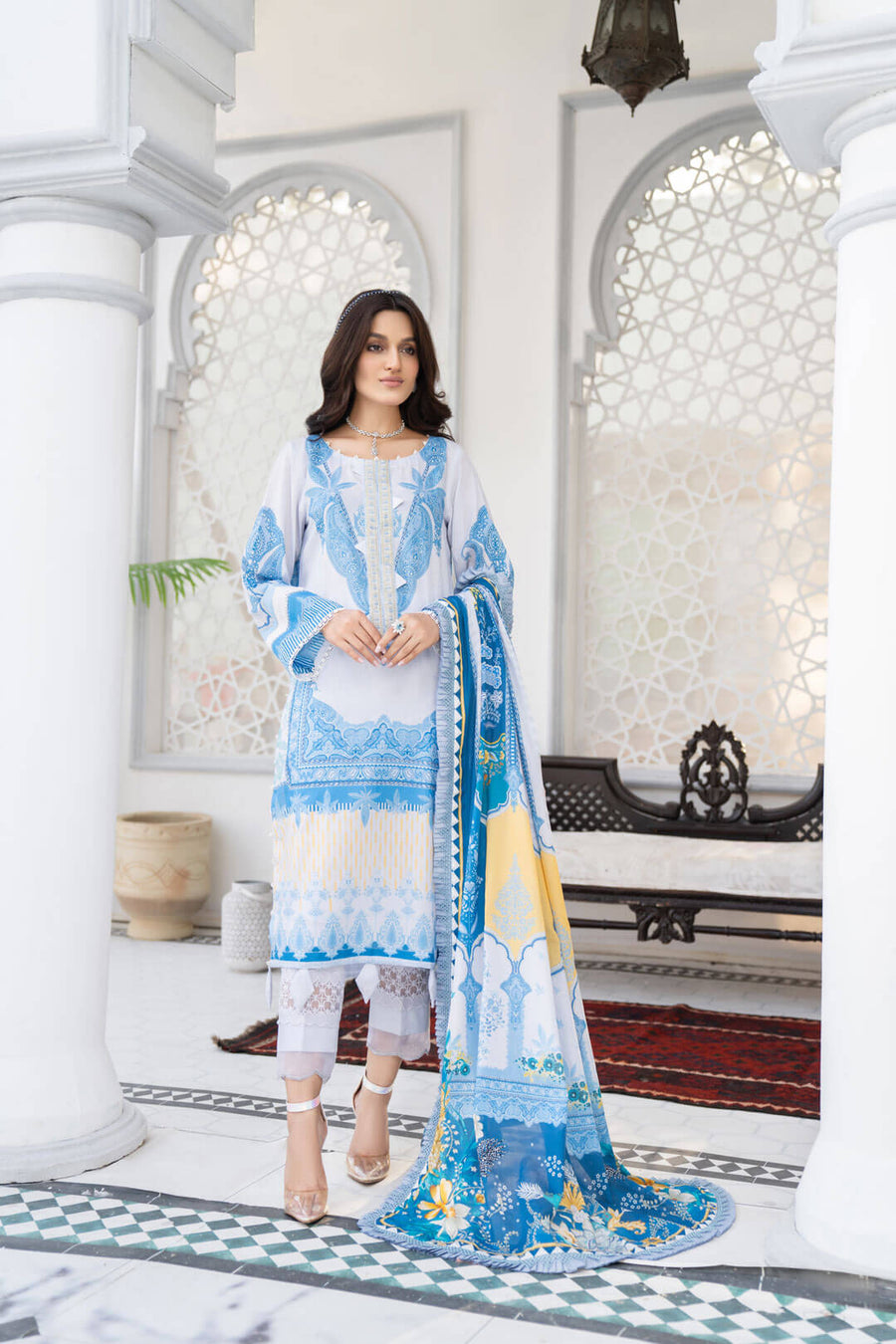 Noorangi Shaad Digital Printed Lawn Unstitched 3Pc Suit - Argwaani