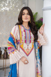 Noorangi Shaad Digital Printed Lawn Unstitched 3Pc Suit - Oudii