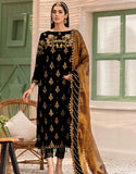 Emaan Adeel Makhmal Unstitched Luxury Velvet 3Pc Suit MK-305 Black