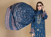 Florence Vol 07 Embroidered Cotail Linen Unstitched 3Pc Suit D-01