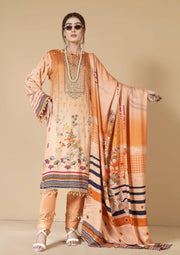 Florence Vol 07 Embroidered Cotail Linen Unstitched 3Pc Suit D-02
