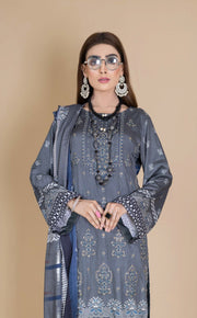 Florence Vol 07 Embroidered Cotail Linen Unstitched 3Pc Suit D-03