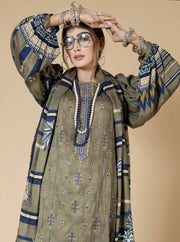 Florence Vol 07 Embroidered Cotail Linen Unstitched 3Pc Suit D-05