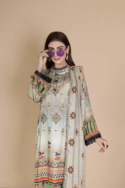 Florence Vol 07 Embroidered Cotail Linen Unstitched 3Pc Suit D-07
