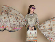 Florence Vol 07 Embroidered Cotail Linen Unstitched 3Pc Suit D-07