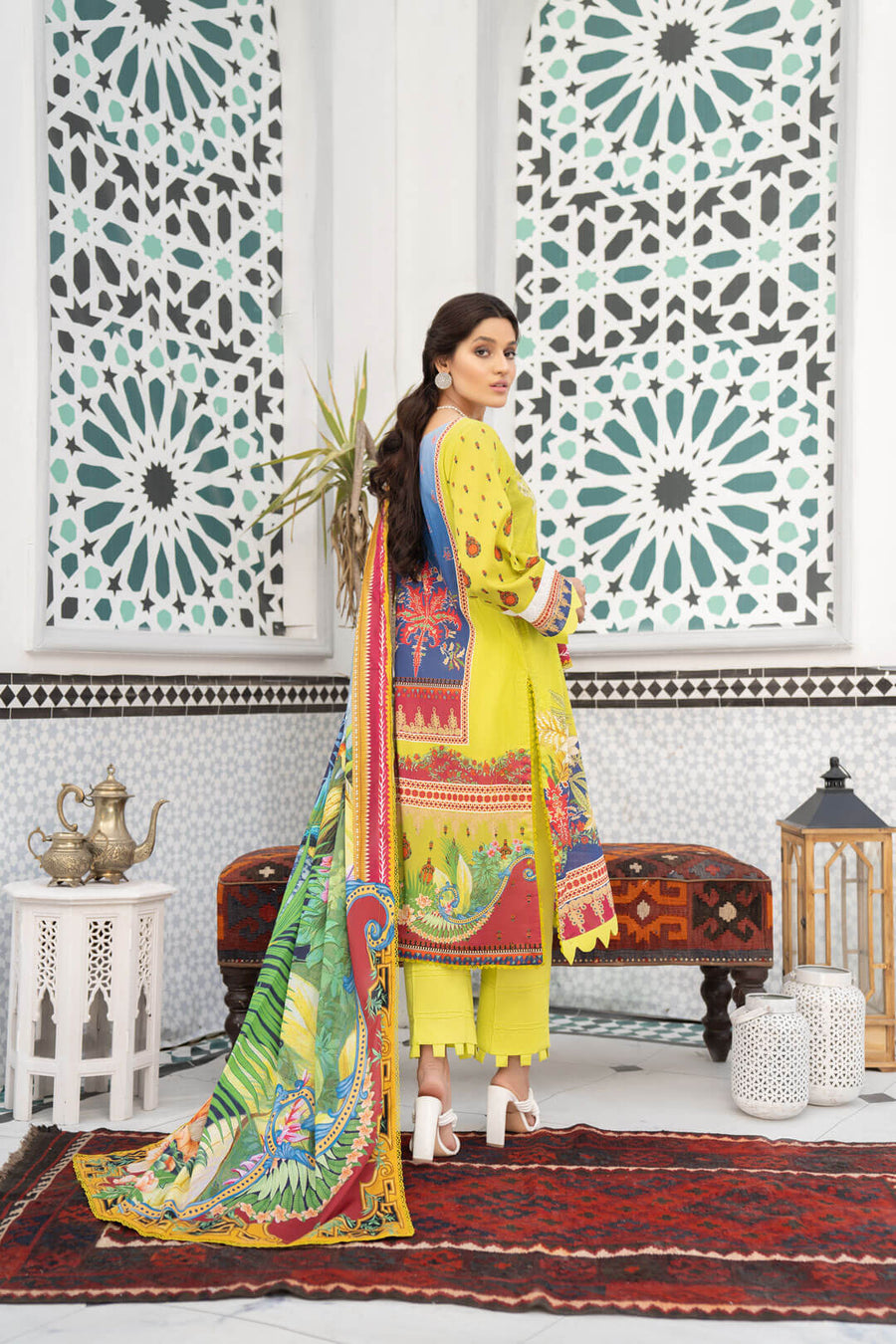 Noorangi Shaad Digital Printed Lawn Unstitched 3Pc Suit - Dhaani