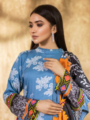 edenrobe Allure Viscose Linen Print with Shawl 3pc Suit EWU20A14-20375 - FaisalFabrics.pk