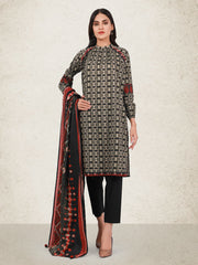 edenrobe Unstitched Cambric 3pc Printed Suit EWU20A9-20232 - FaisalFabrics.pk