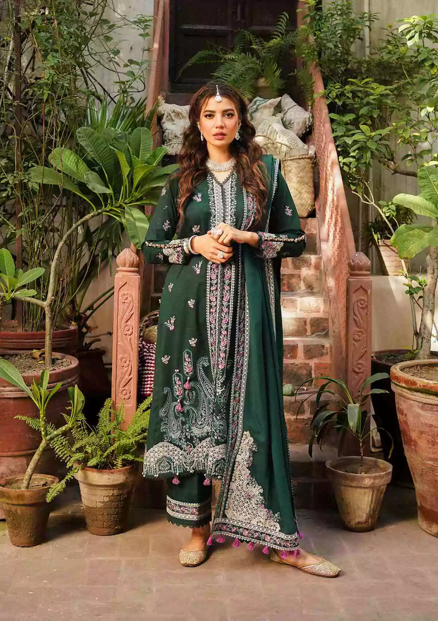 Elaf Premium Embroidered Khaddar Unstitched 3Pc Suit EKW-1B ARZOO