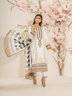 edenrobe Summer Luxe Lawn Unstitched 3pc Embroidered Suit EWU21V2-20442 - FaisalFabrics.pk