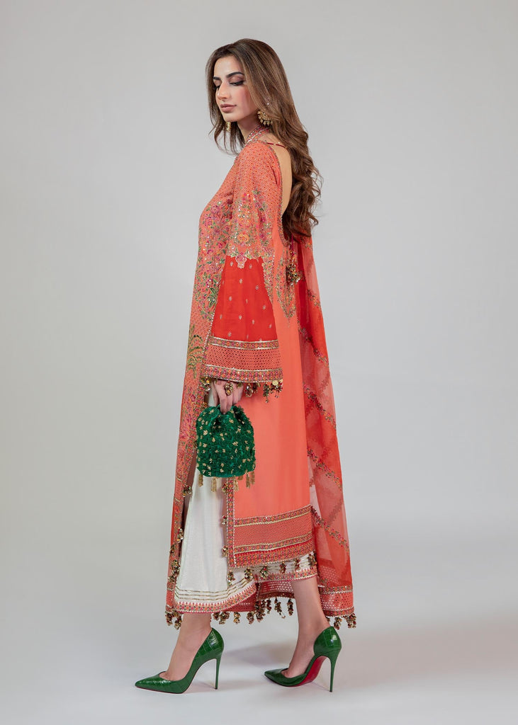 Hussain Rehar Embroidered Organza Suit Unstitched 3 Piece HRR24F Marjani - Formal Collection