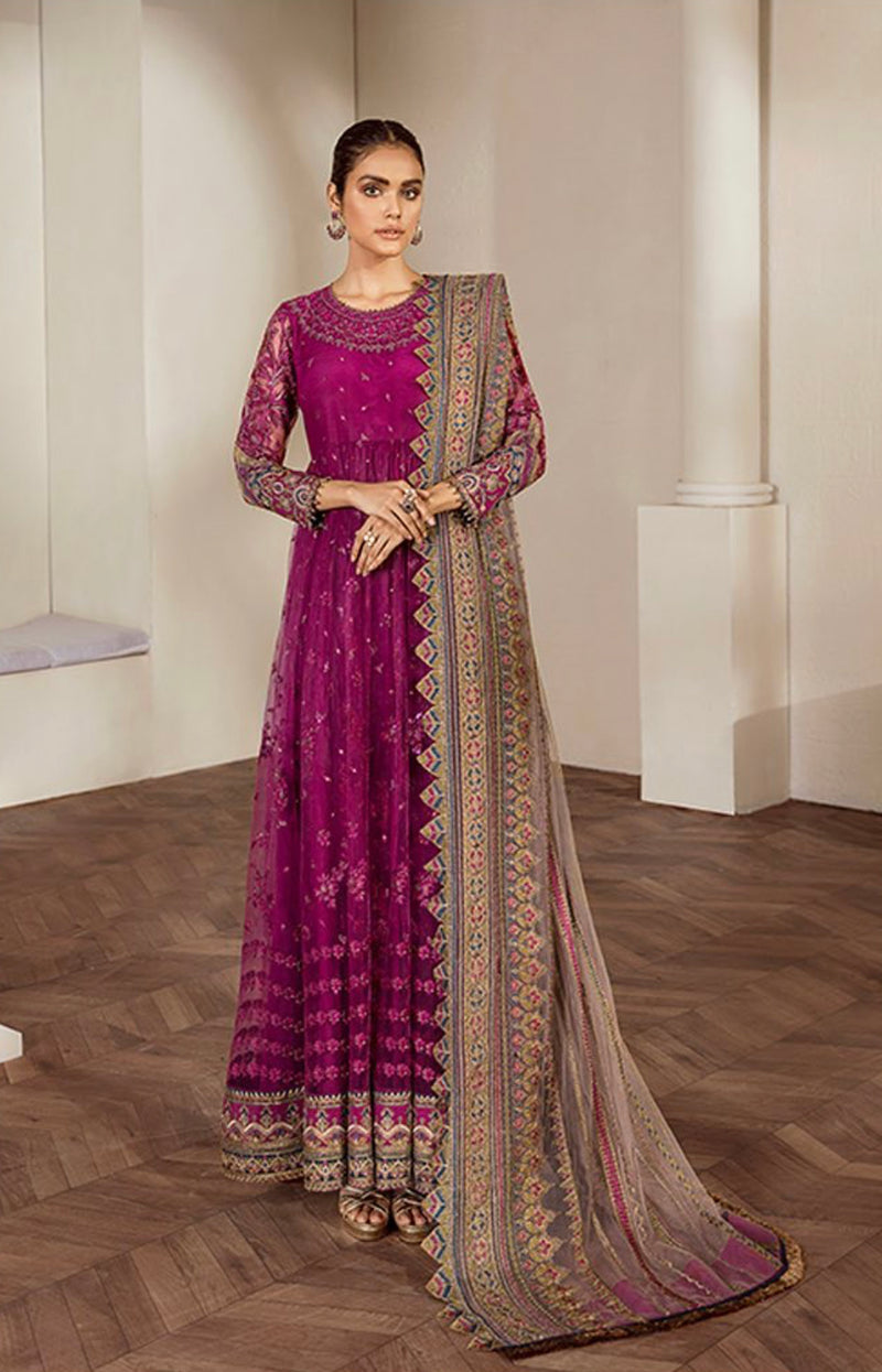 Baroque Embroidered Chiffon 3 Piece Suit - Cali Glam