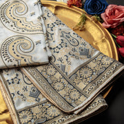 Tasneem Fabrics Women's Pure Raw Silk Jacquard Dupatta - FBDY0002442